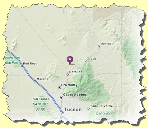 Map of Oracle, Arizona - Bead Store Location